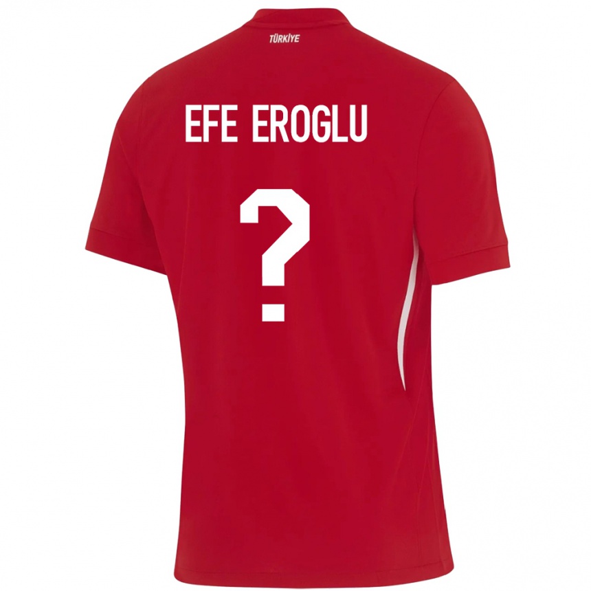 Vaikiškas Turkija Cem Efe Eroğlu #0 Raudona Išvykos Marškinėliai 24-26 T-Shirt