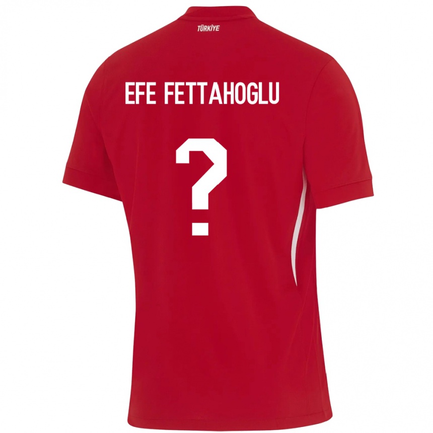 Vaikiškas Turkija Adnan Efe Fettahoğlu #0 Raudona Išvykos Marškinėliai 24-26 T-Shirt