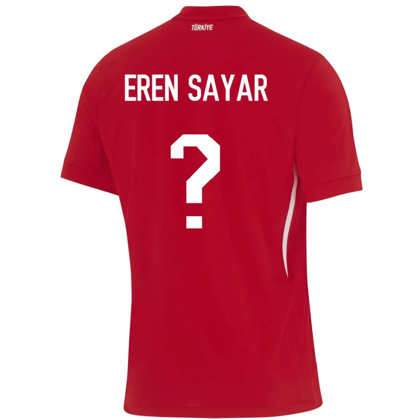 Vaikiškas Turkija Emin Eren Sayar #0 Raudona Išvykos Marškinėliai 24-26 T-Shirt