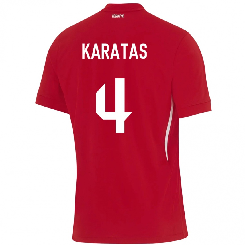 Vaikiškas Turkija Eda Karataş #4 Raudona Išvykos Marškinėliai 24-26 T-Shirt