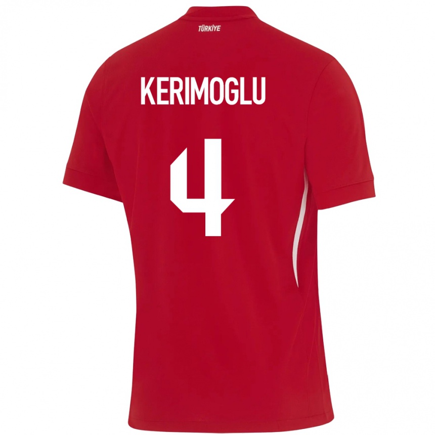 Vaikiškas Turkija Zeynap Kerimoğlu #4 Raudona Išvykos Marškinėliai 24-26 T-Shirt