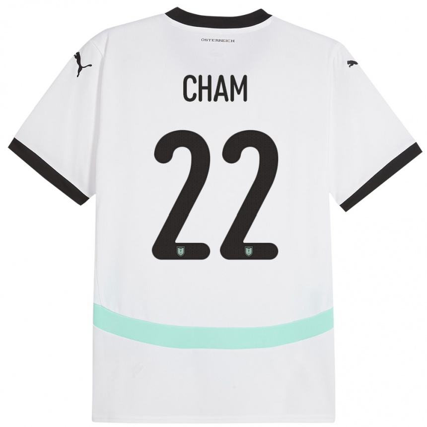 Vaikiškas Austrija Muhammed Cham #22 Baltas Išvykos Marškinėliai 24-26 T-Shirt