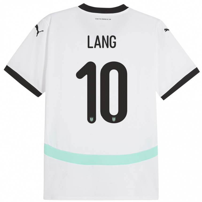 Vaikiškas Austrija Christoph Lang #10 Baltas Išvykos Marškinėliai 24-26 T-Shirt