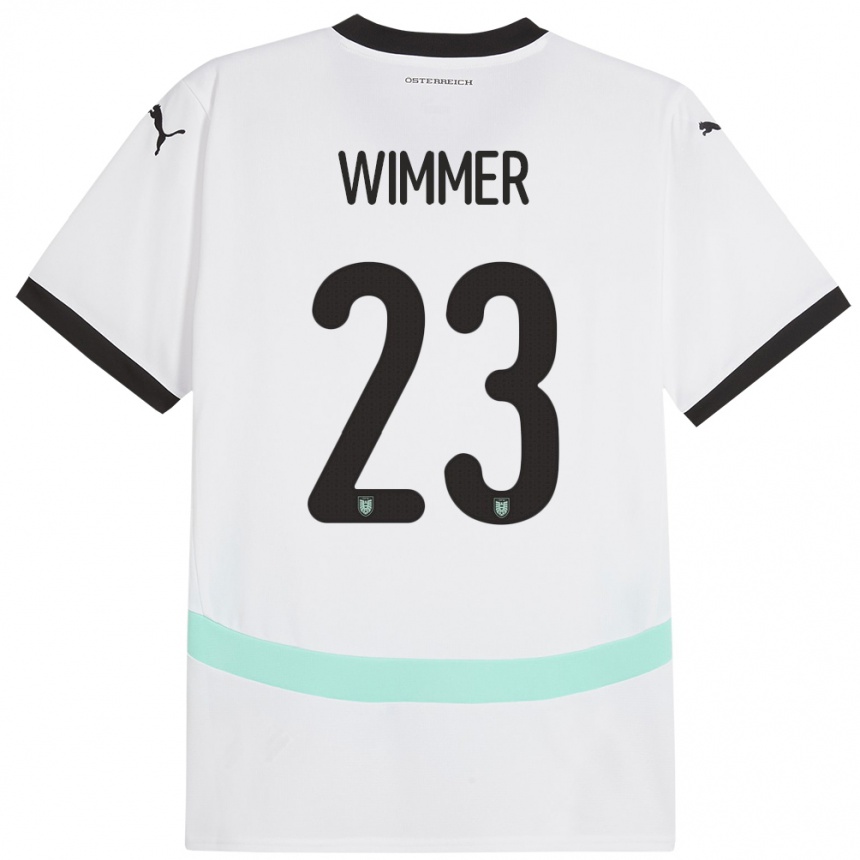 Vaikiškas Austrija Patrick Wimmer #23 Baltas Išvykos Marškinėliai 24-26 T-Shirt