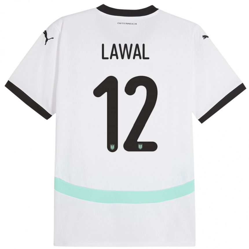 Vaikiškas Austrija Tobias Lawal #12 Baltas Išvykos Marškinėliai 24-26 T-Shirt