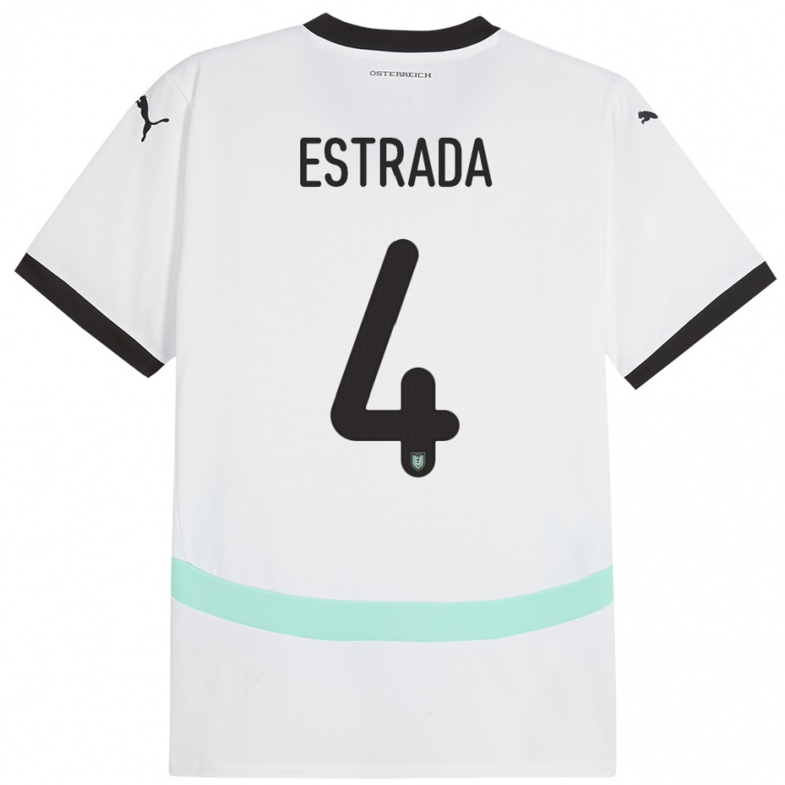 Vaikiškas Austrija Pascal Estrada #4 Baltas Išvykos Marškinėliai 24-26 T-Shirt