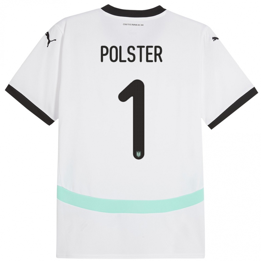 Vaikiškas Austrija Nikolas Polster #1 Baltas Išvykos Marškinėliai 24-26 T-Shirt