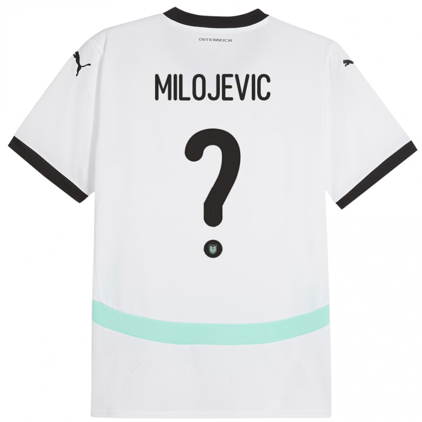 Vaikiškas Austrija Filip Milojevic #0 Baltas Išvykos Marškinėliai 24-26 T-Shirt