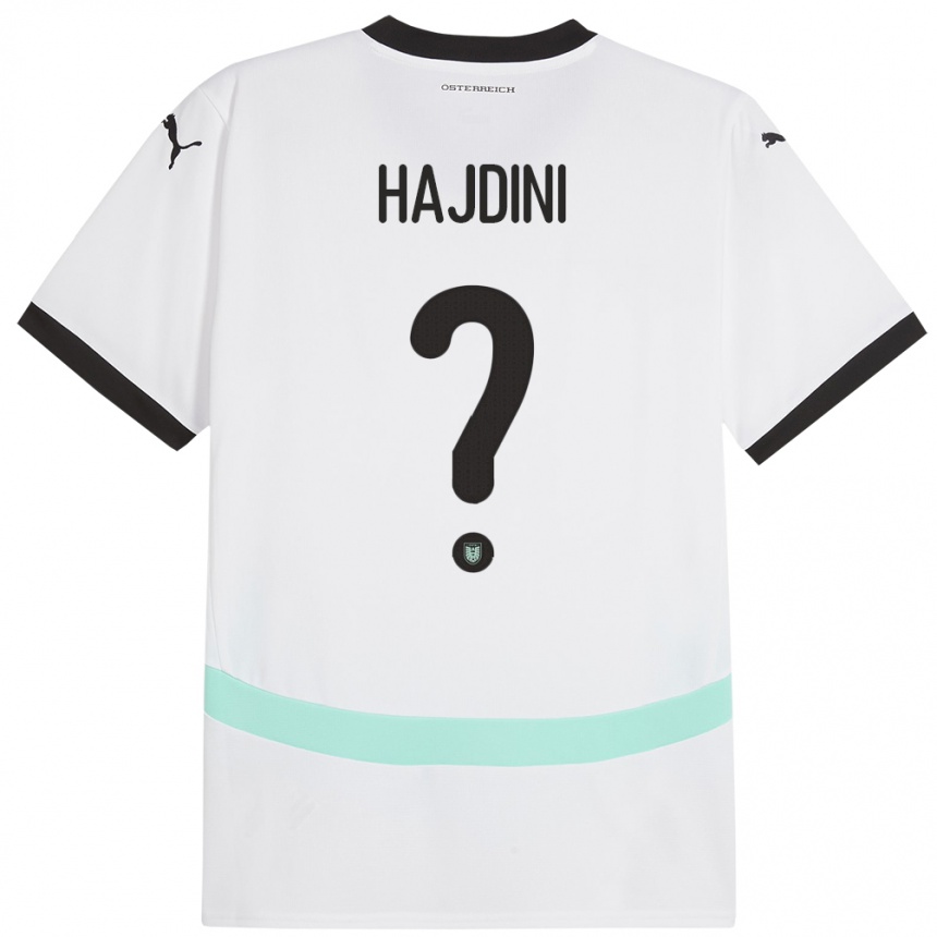 Vaikiškas Austrija Florent Hajdini #0 Baltas Išvykos Marškinėliai 24-26 T-Shirt