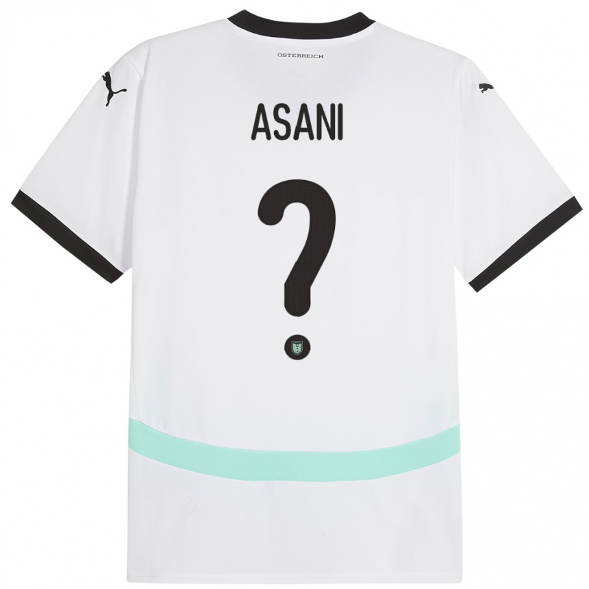 Vaikiškas Austrija Amir Asani #0 Baltas Išvykos Marškinėliai 24-26 T-Shirt