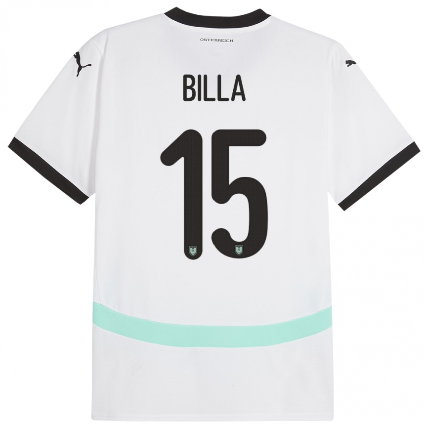 Vaikiškas Austrija Nicole Billa #15 Baltas Išvykos Marškinėliai 24-26 T-Shirt