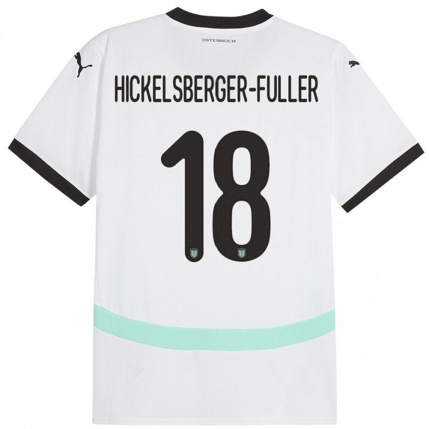 Vaikiškas Austrija Julia Hickelsberger-Füller #18 Baltas Išvykos Marškinėliai 24-26 T-Shirt