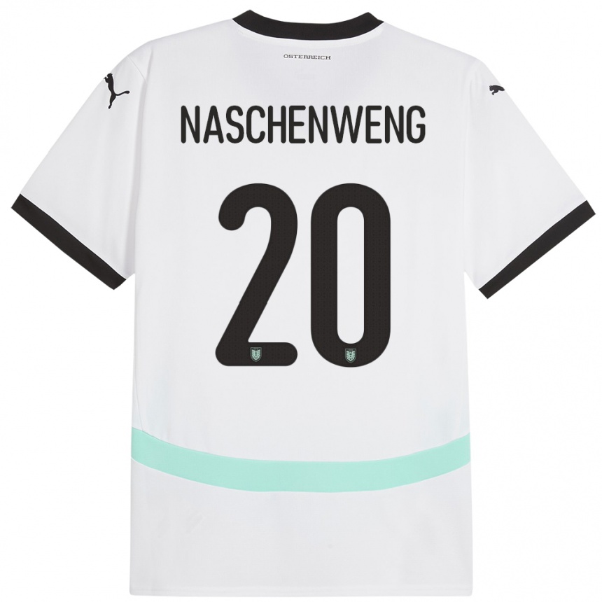 Vaikiškas Austrija Katharina Naschenweng #20 Baltas Išvykos Marškinėliai 24-26 T-Shirt