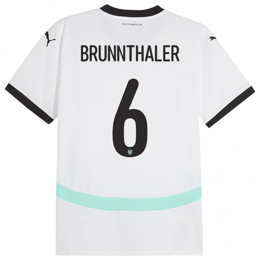 Vaikiškas Austrija Melanie Brunnthaler #6 Baltas Išvykos Marškinėliai 24-26 T-Shirt