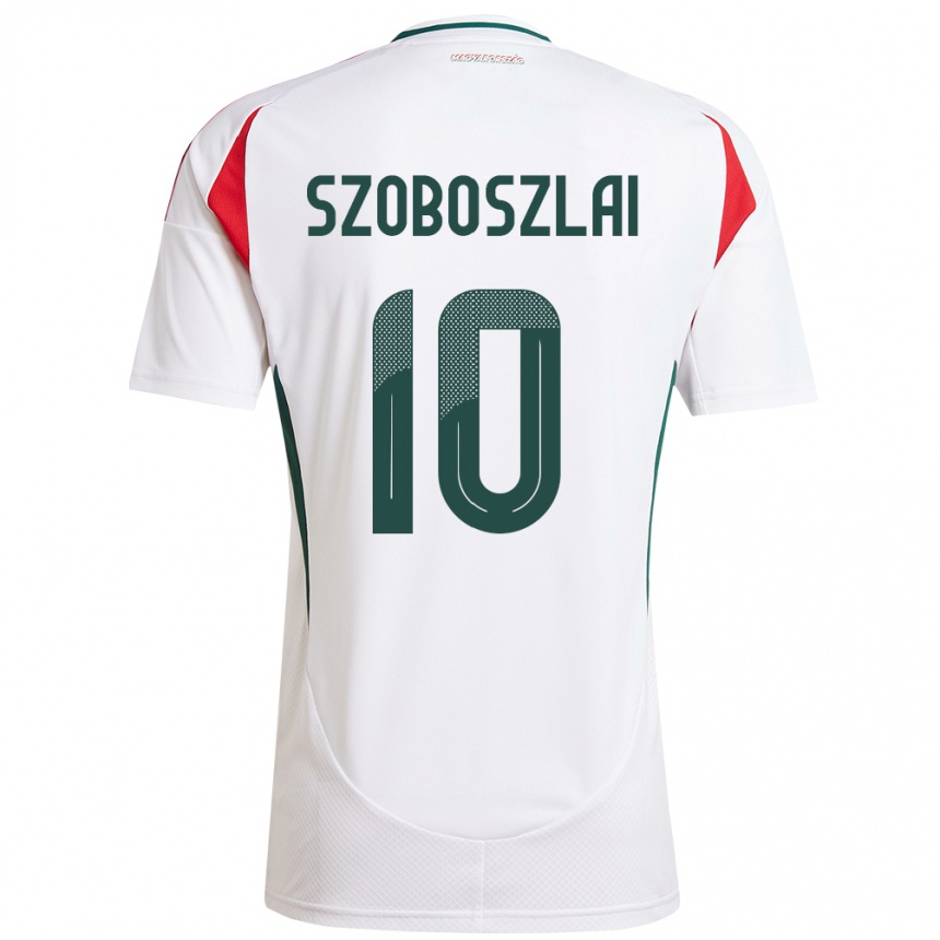 Vaikiškas Vengrija Dominik Szoboszlai #10 Baltas Išvykos Marškinėliai 24-26 T-Shirt