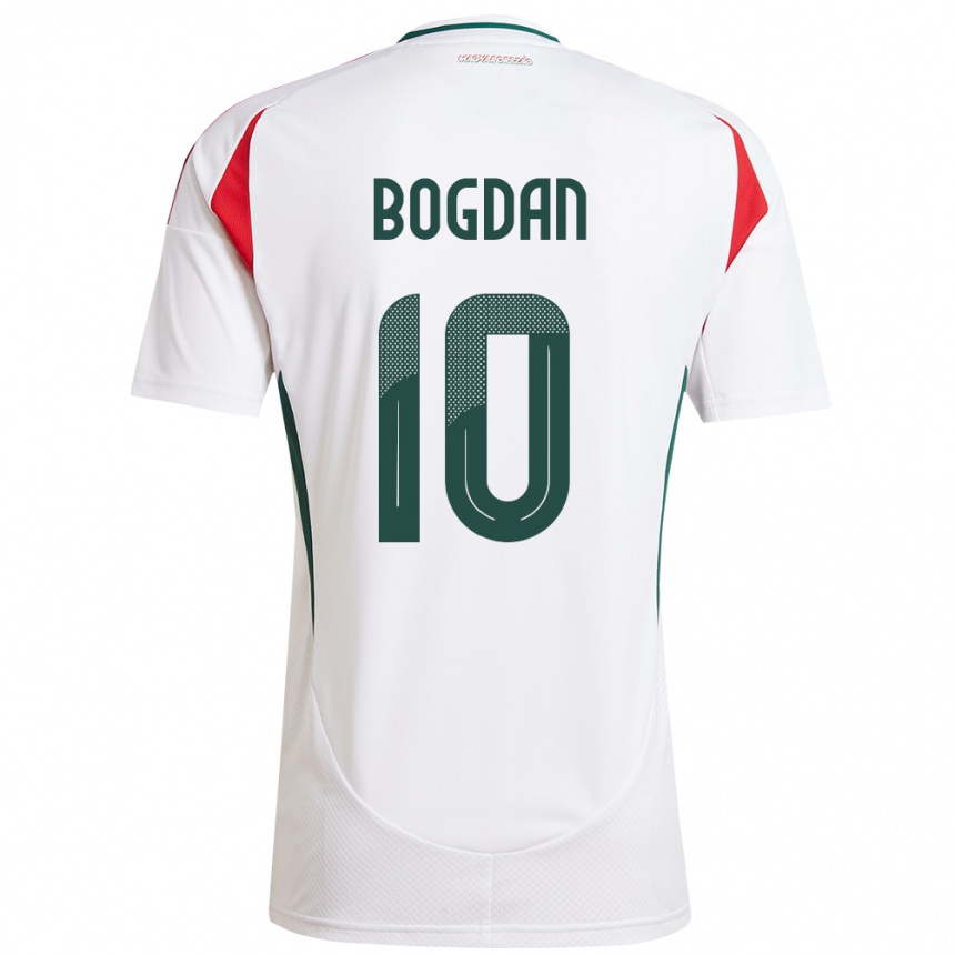 Vaikiškas Vengrija Hunor Bogdán #10 Baltas Išvykos Marškinėliai 24-26 T-Shirt