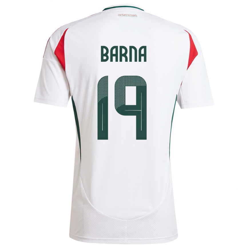 Vaikiškas Vengrija Daniel Barna #19 Baltas Išvykos Marškinėliai 24-26 T-Shirt