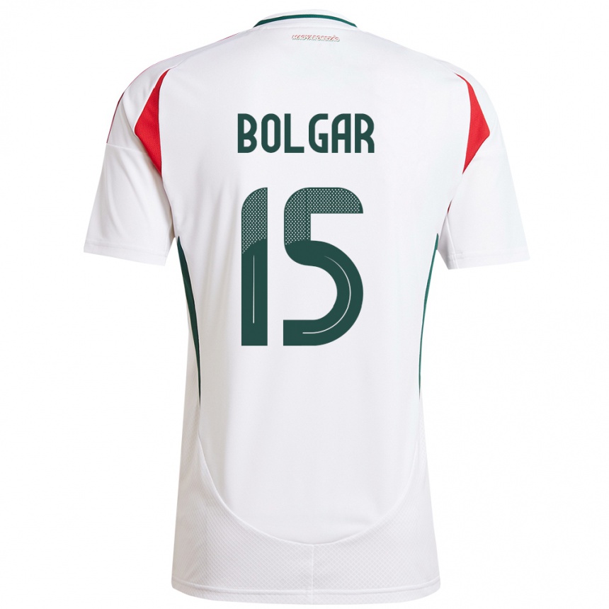 Vaikiškas Vengrija Botond Bolgár #15 Baltas Išvykos Marškinėliai 24-26 T-Shirt