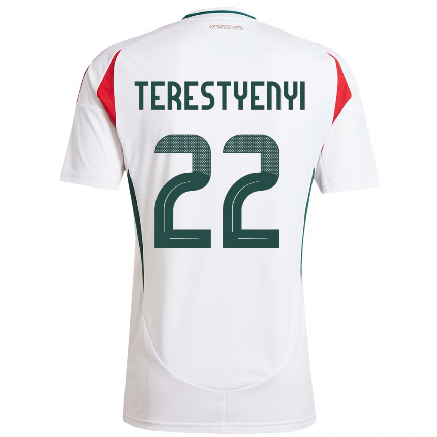 Vaikiškas Vengrija Anna Terestyényi #22 Baltas Išvykos Marškinėliai 24-26 T-Shirt