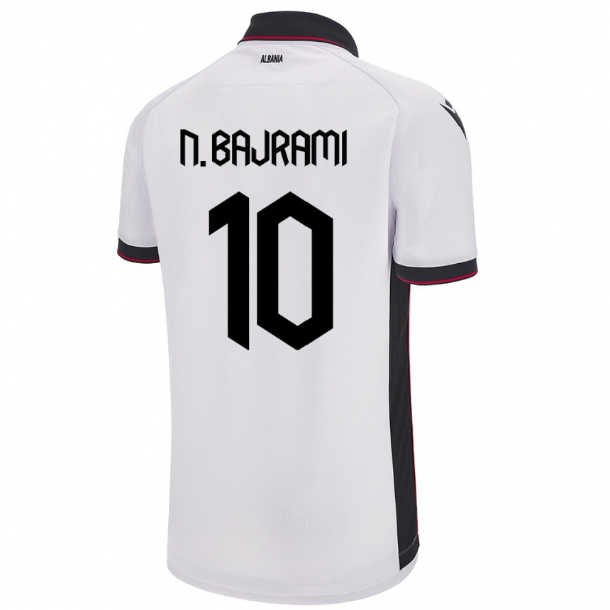 Vaikiškas Albanija Nedim Bajrami #10 Baltas Išvykos Marškinėliai 24-26 T-Shirt