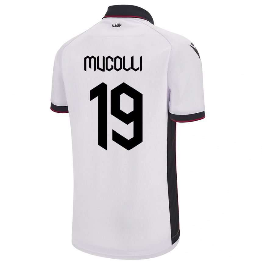 Vaikiškas Albanija Arbnor Mucolli #19 Baltas Išvykos Marškinėliai 24-26 T-Shirt