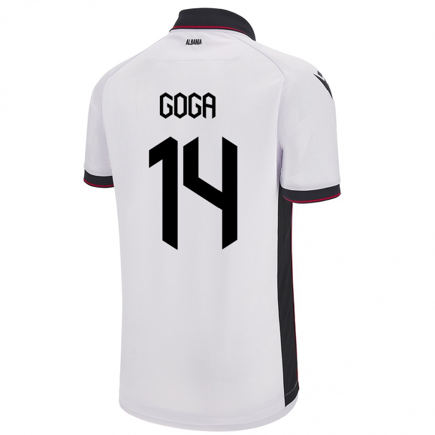Vaikiškas Albanija Ergi Goga #14 Baltas Išvykos Marškinėliai 24-26 T-Shirt