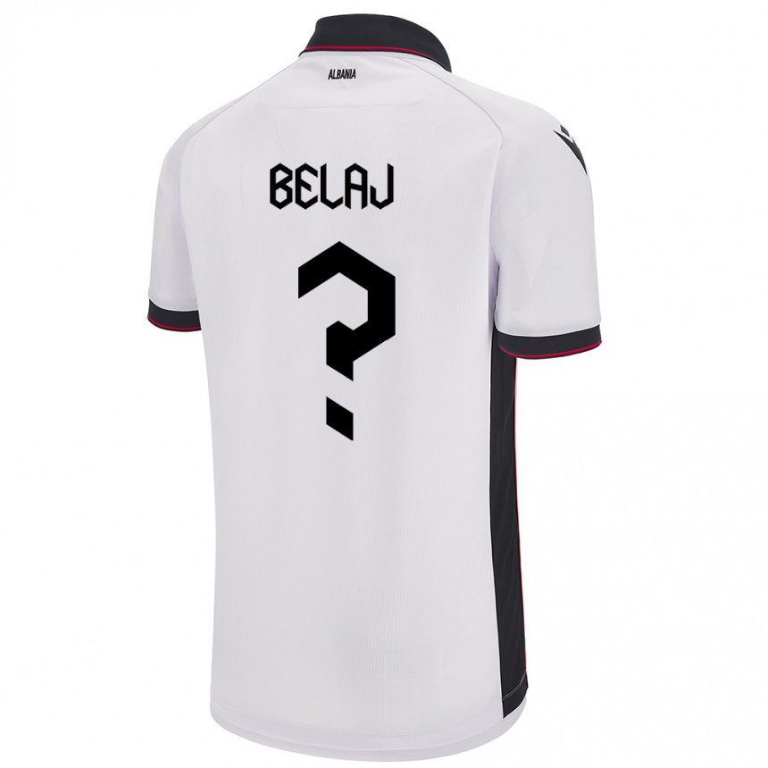 Vaikiškas Albanija Gentian Belaj #0 Baltas Išvykos Marškinėliai 24-26 T-Shirt