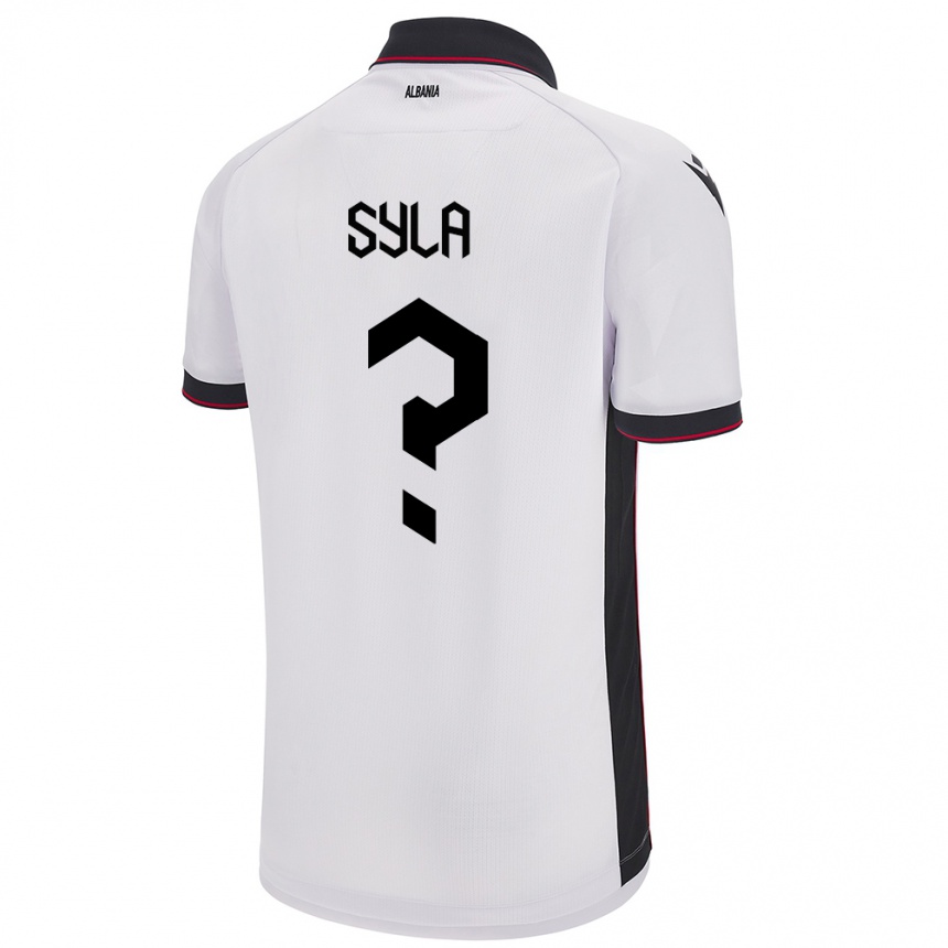 Vaikiškas Albanija Ersi Syla #0 Baltas Išvykos Marškinėliai 24-26 T-Shirt