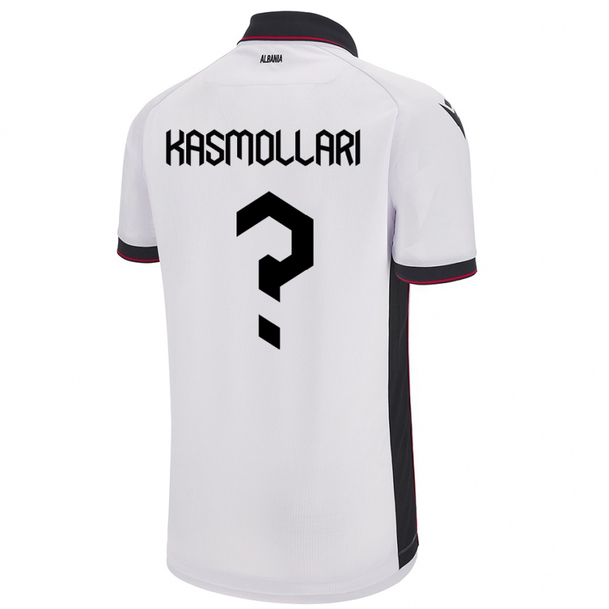 Vaikiškas Albanija Oresti Kasmollari #0 Baltas Išvykos Marškinėliai 24-26 T-Shirt