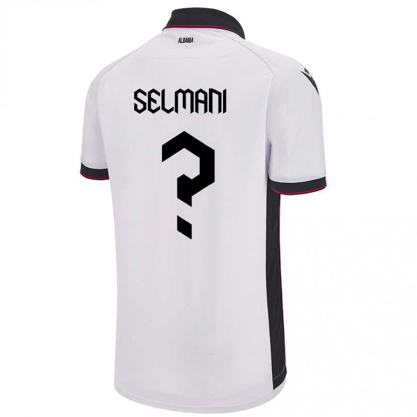 Vaikiškas Albanija Egert Selmani #0 Baltas Išvykos Marškinėliai 24-26 T-Shirt