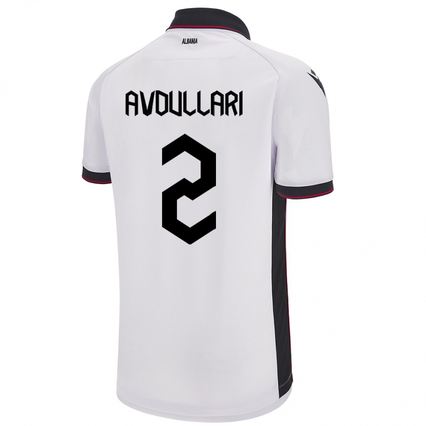 Vaikiškas Albanija Davide Avdullari #2 Baltas Išvykos Marškinėliai 24-26 T-Shirt