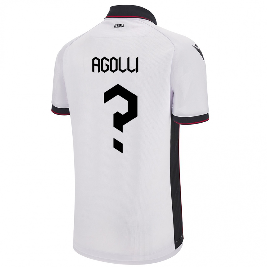 Vaikiškas Albanija Endri Agolli #0 Baltas Išvykos Marškinėliai 24-26 T-Shirt