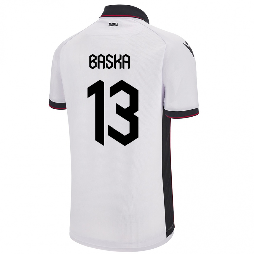 Vaikiškas Albanija Maria Baska #13 Baltas Išvykos Marškinėliai 24-26 T-Shirt
