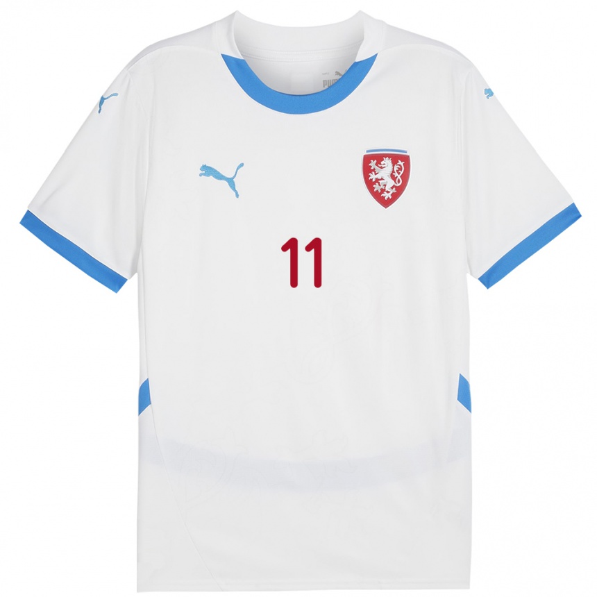 Vaikiškas Čekija Stepan Beran #11 Baltas Išvykos Marškinėliai 24-26 T-Shirt