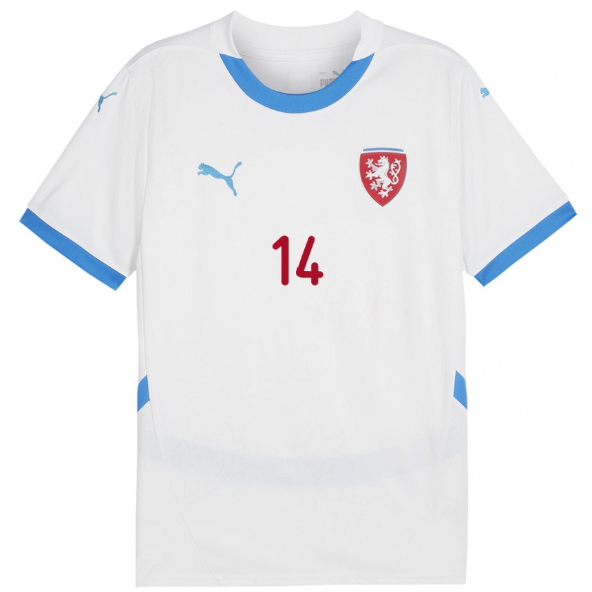 Vaikiškas Čekija Klára Cvrčková #14 Baltas Išvykos Marškinėliai 24-26 T-Shirt