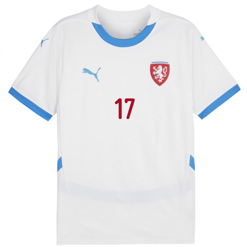 Vaikiškas Čekija Milos Pudil #17 Baltas Išvykos Marškinėliai 24-26 T-Shirt