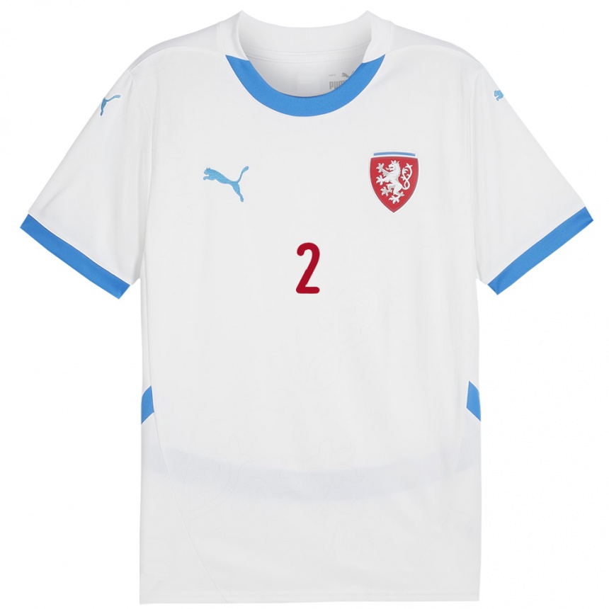 Vaikiškas Čekija David Zima #2 Baltas Išvykos Marškinėliai 24-26 T-Shirt