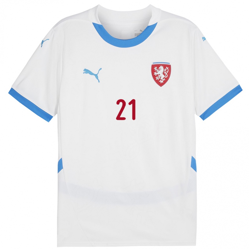 Vaikiškas Čekija Miroslava Mrázová #21 Baltas Išvykos Marškinėliai 24-26 T-Shirt