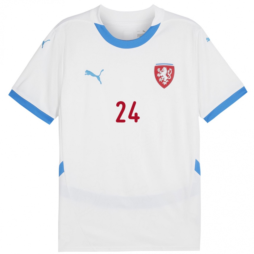 Vaikiškas Čekija Tomas Vlcek #24 Baltas Išvykos Marškinėliai 24-26 T-Shirt