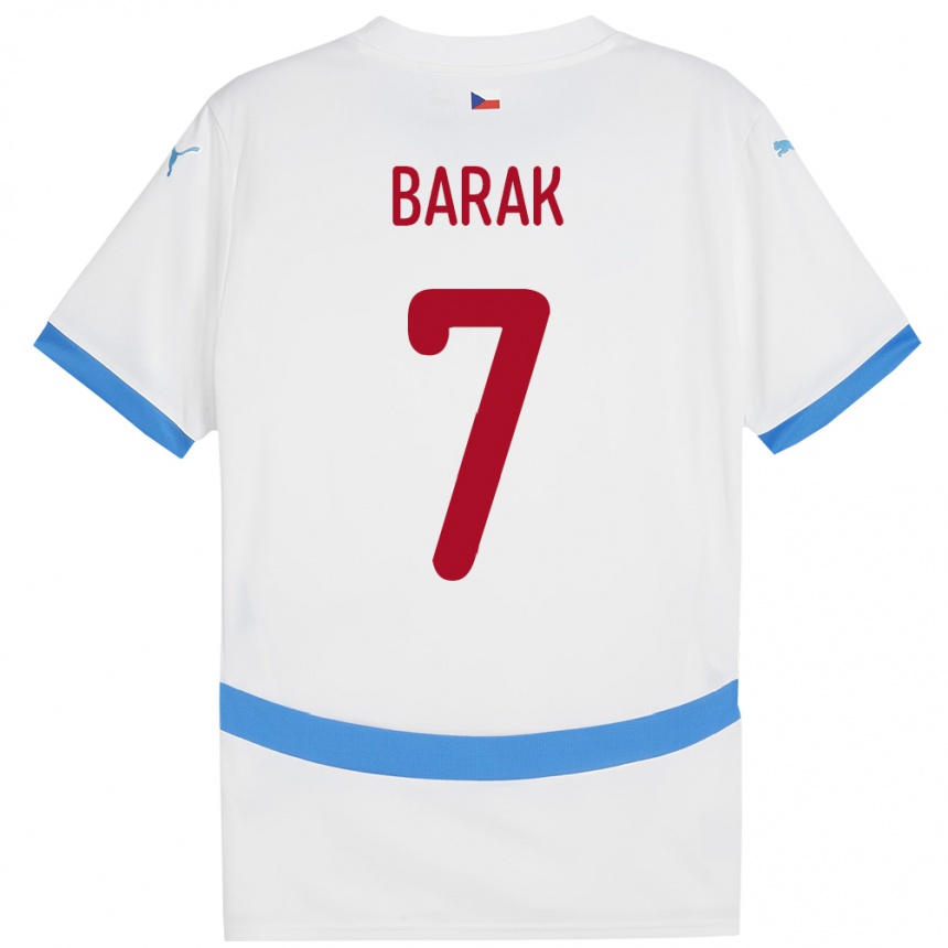 Vaikiškas Čekija Antonín Barák #7 Baltas Išvykos Marškinėliai 24-26 T-Shirt