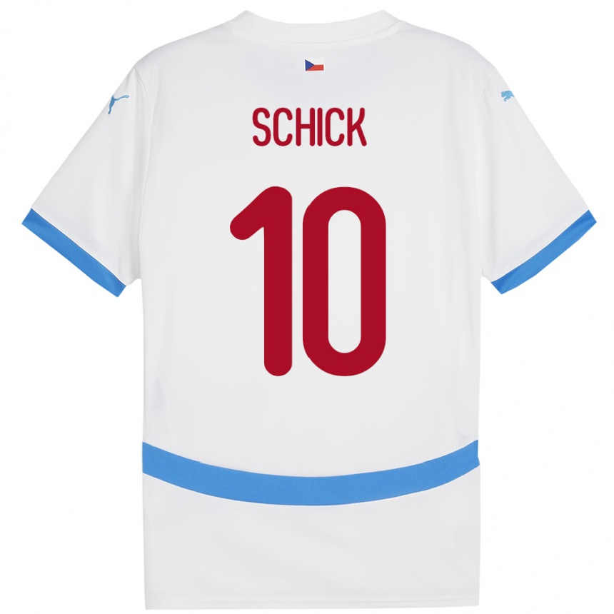 Vaikiškas Čekija Patrik Schick #10 Baltas Išvykos Marškinėliai 24-26 T-Shirt