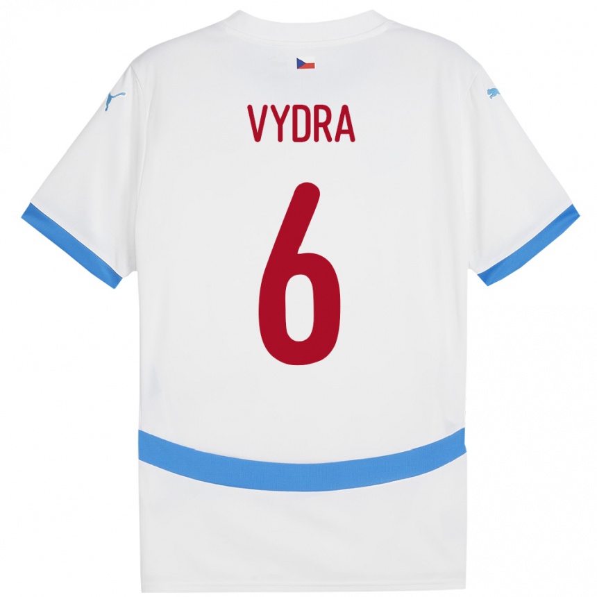 Vaikiškas Čekija Patrik Vydra #6 Baltas Išvykos Marškinėliai 24-26 T-Shirt