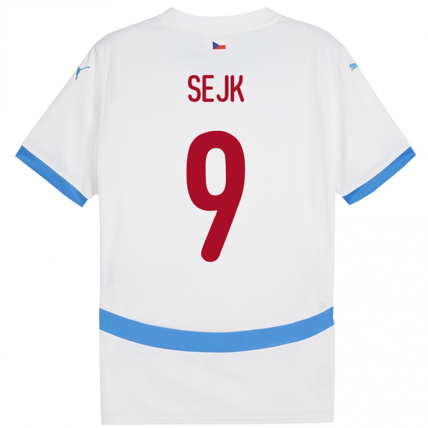 Vaikiškas Čekija Vaclav Sejk #9 Baltas Išvykos Marškinėliai 24-26 T-Shirt