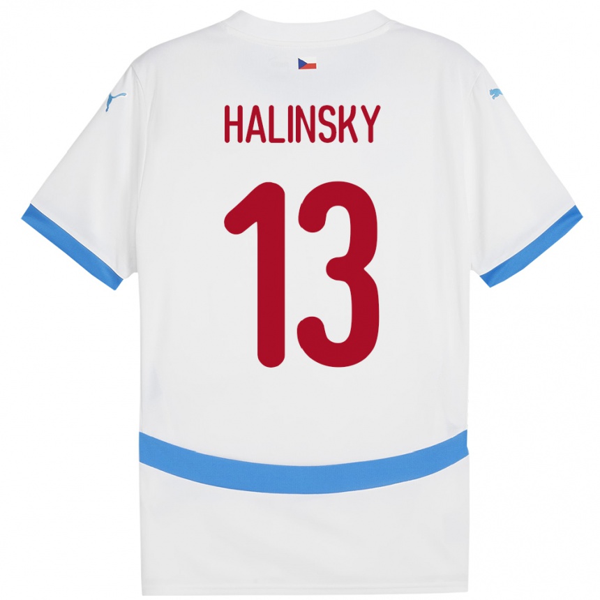 Vaikiškas Čekija Denis Halinsky #13 Baltas Išvykos Marškinėliai 24-26 T-Shirt