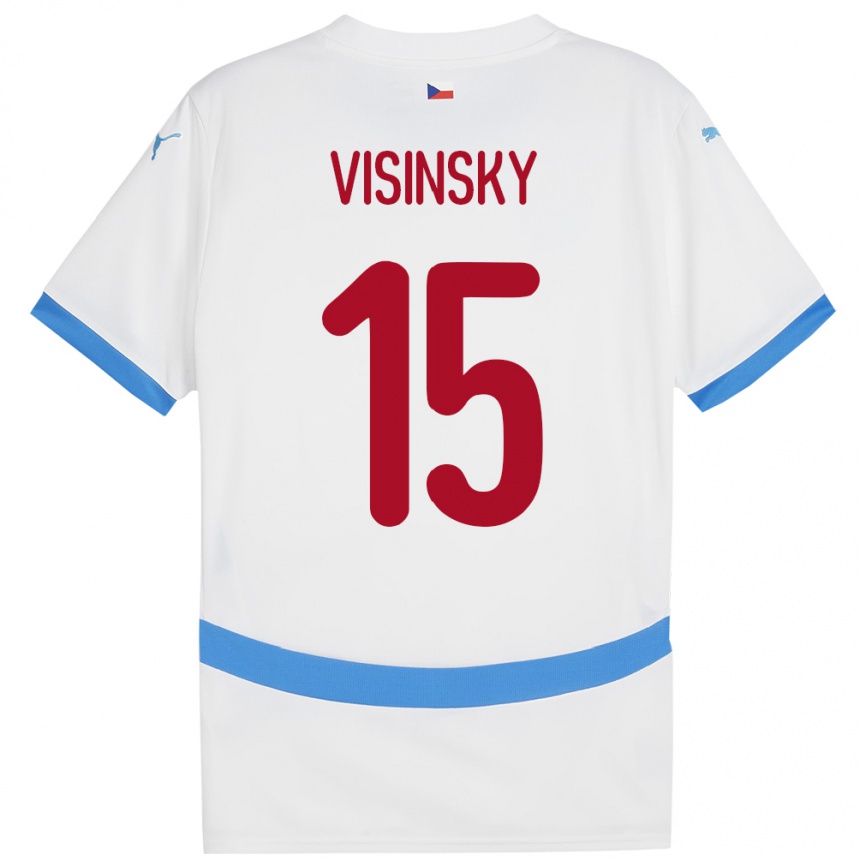 Vaikiškas Čekija Denis Visinsky #15 Baltas Išvykos Marškinėliai 24-26 T-Shirt