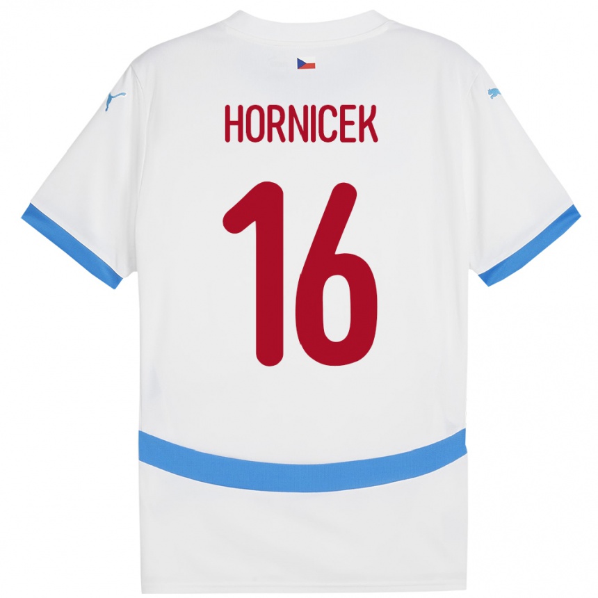 Vaikiškas Čekija Lukas Hornicek #16 Baltas Išvykos Marškinėliai 24-26 T-Shirt