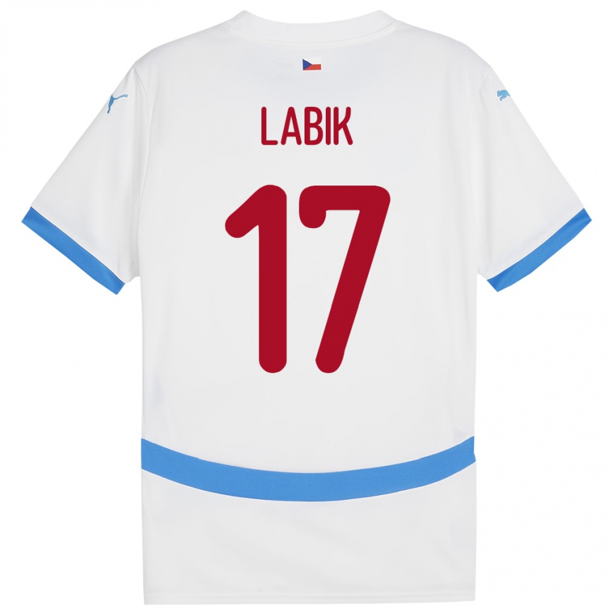 Vaikiškas Čekija Albert Labik #17 Baltas Išvykos Marškinėliai 24-26 T-Shirt