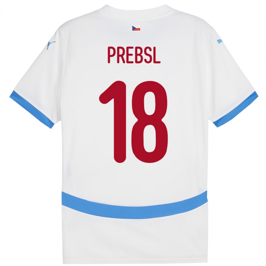 Vaikiškas Čekija Filip Prebsl #18 Baltas Išvykos Marškinėliai 24-26 T-Shirt