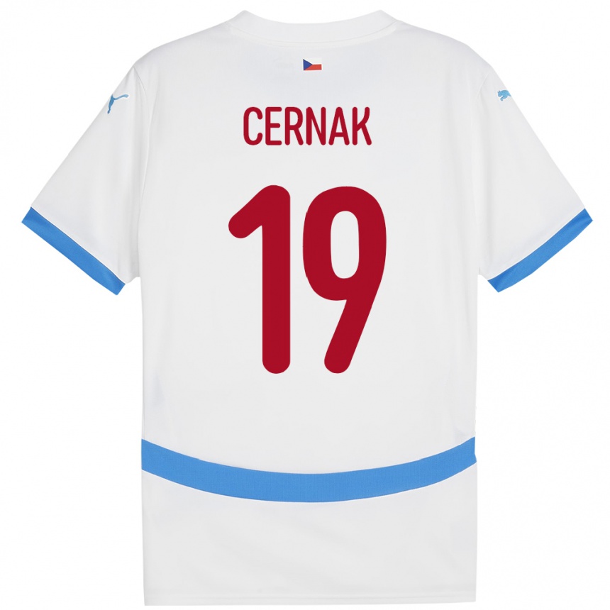 Vaikiškas Čekija Michal Cernak #19 Baltas Išvykos Marškinėliai 24-26 T-Shirt