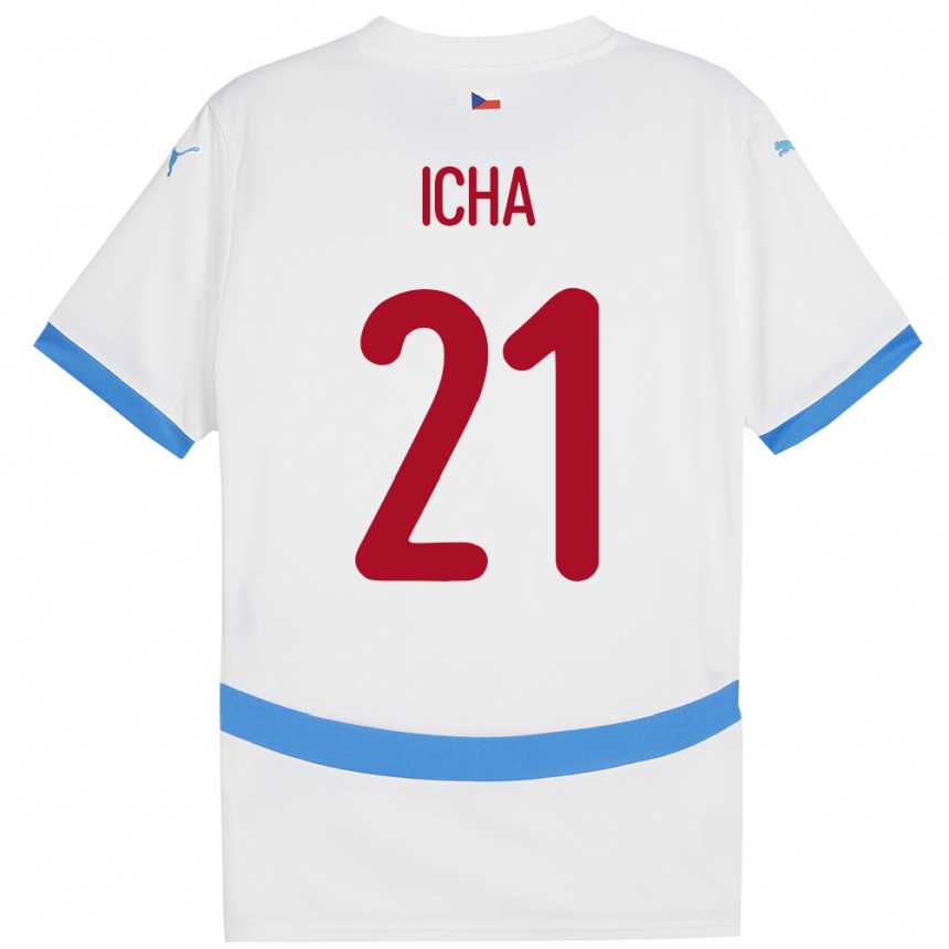 Vaikiškas Čekija Marek Icha #21 Baltas Išvykos Marškinėliai 24-26 T-Shirt